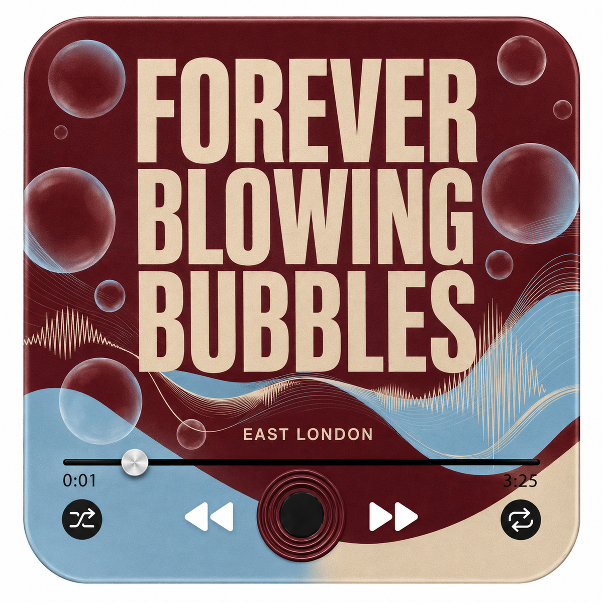 East London Claret & Blue Football Sound Magnet - product image 1