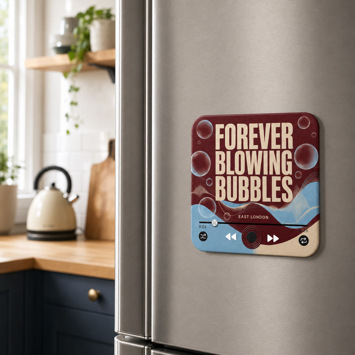 East London Claret & Blue Football Sound Magnet - product image 2