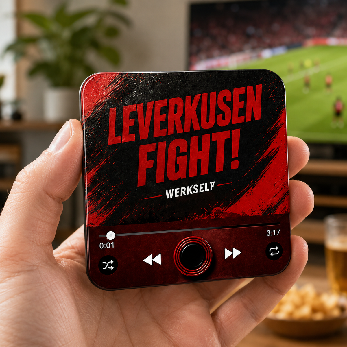 Leverkusen magnete sonoro tenuto in mano