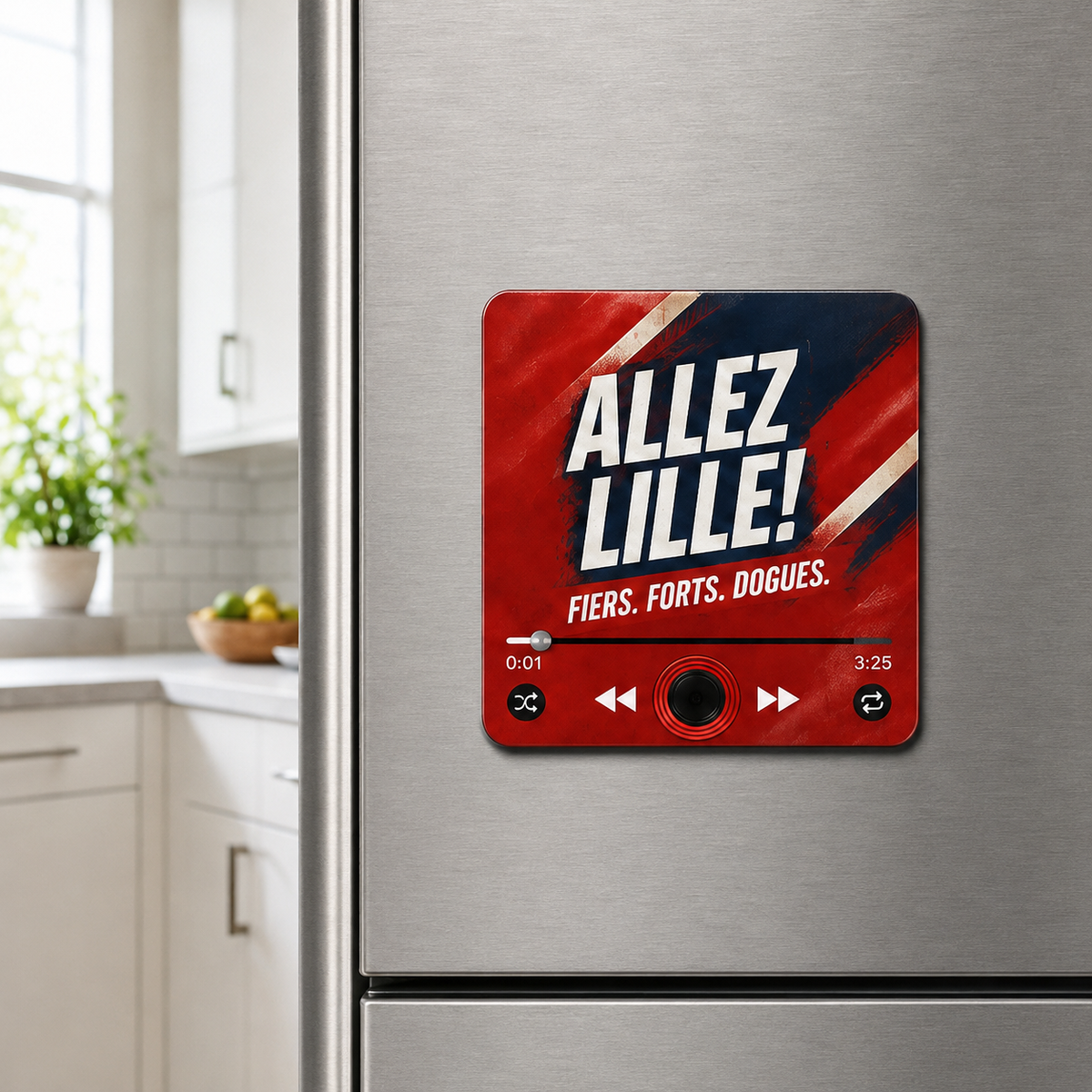 Lille sound magnet on refrigerator