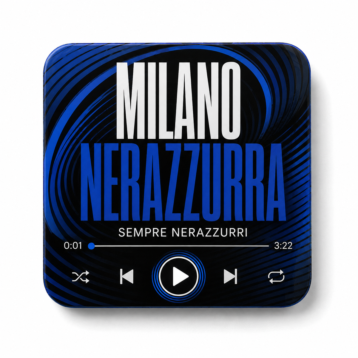 Milano Nerazzurra Football Sound Magnet – product on white background