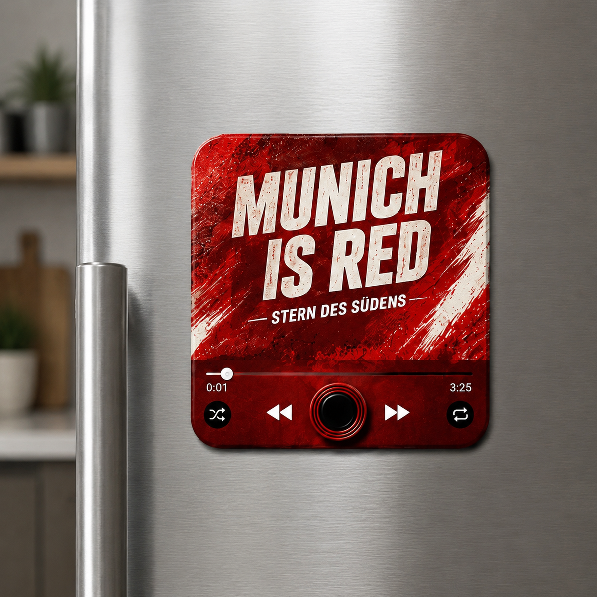 Munich sound magnet on refrigerator