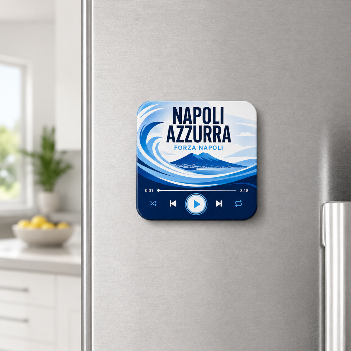 Napoli Azzurra Football Sound Magnet – on refrigerator