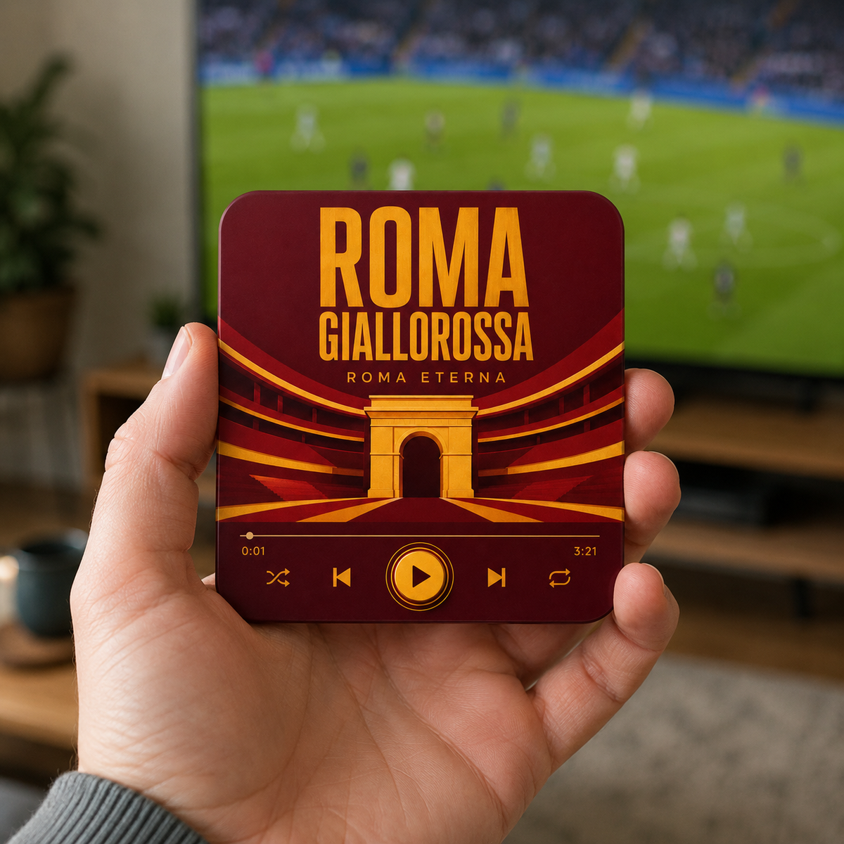 Roma Giallorossa Football Sound Magnet – held in hand