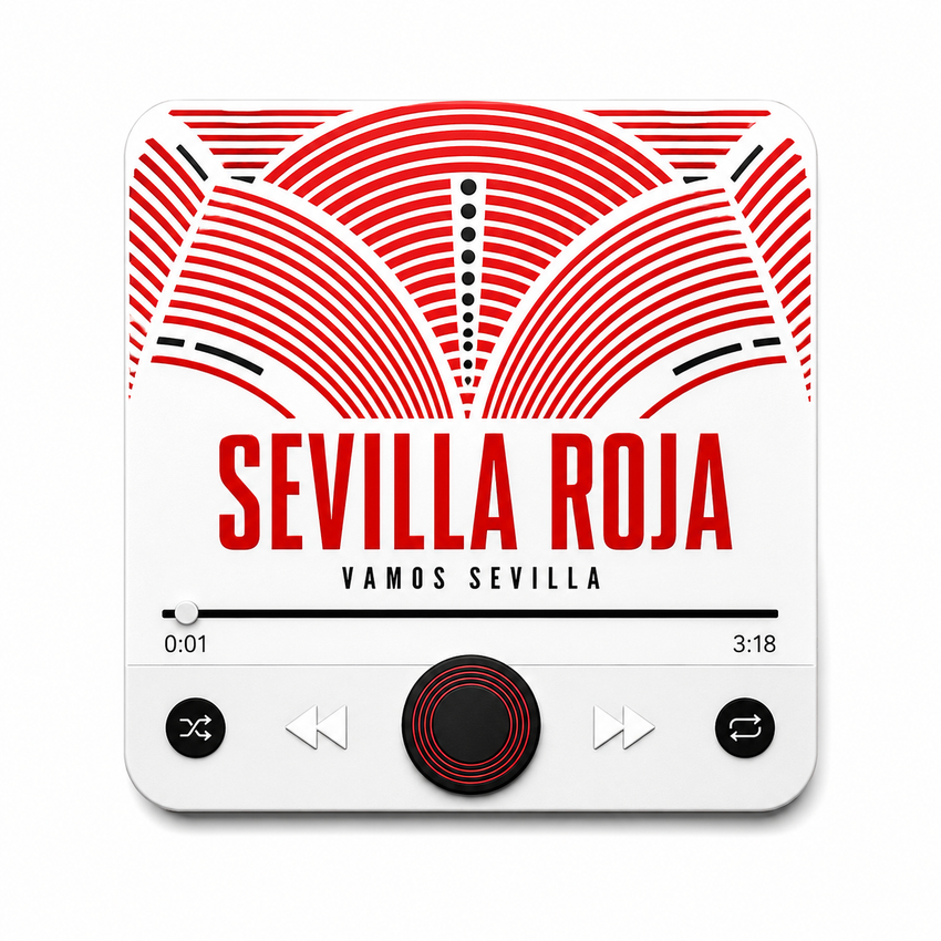 Magnete sonoro da calcio Sevilla Roja — su sfondo bianco