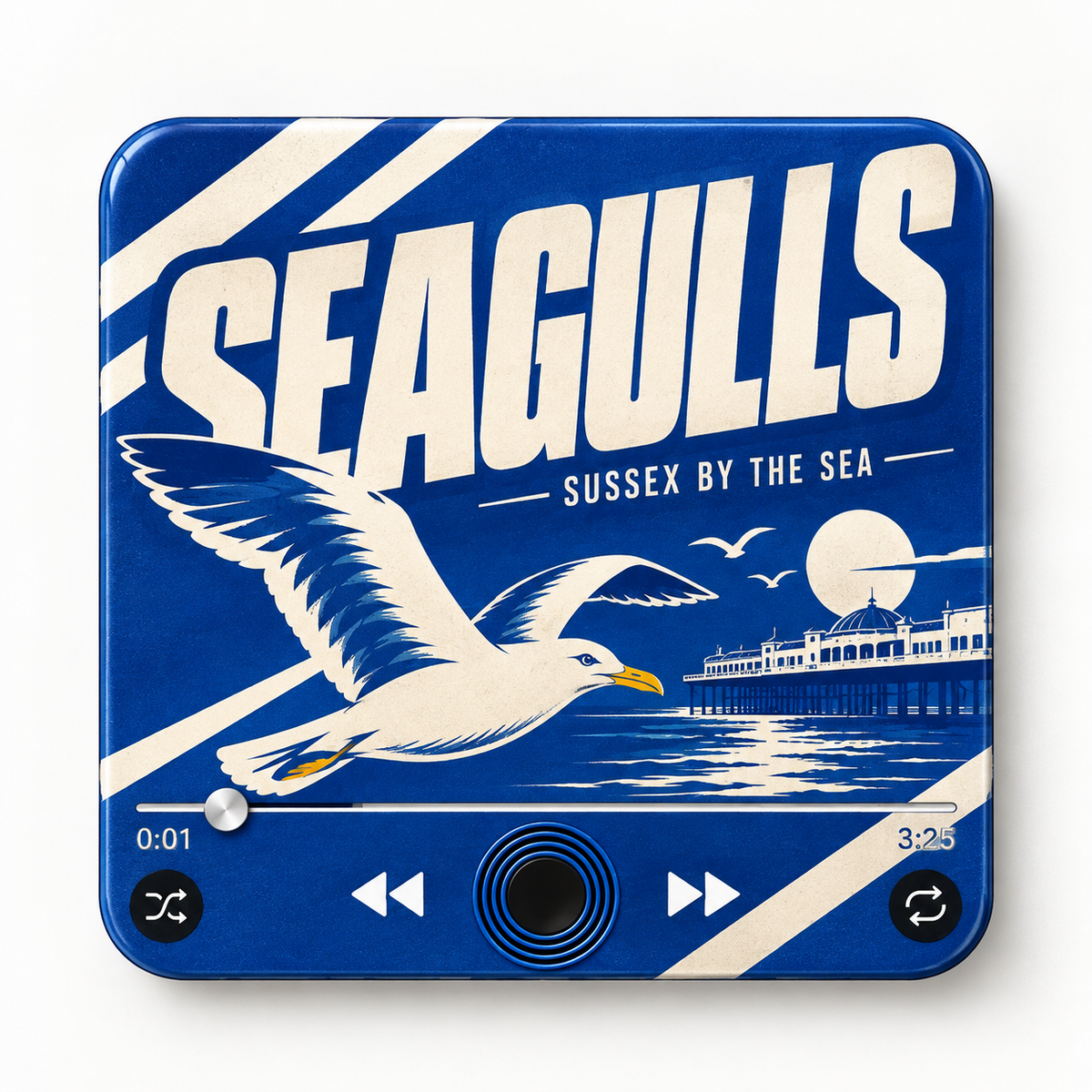 Sussex Blue & White Football Sound Magnet - product image 1